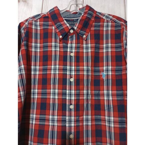 US Polo Assn Shirt Men's Extra Large Red Plaid Button Front Long Sleeve - Picture 3 of 10